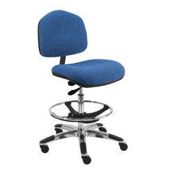 Fabric Wide Chair With Adj.Footring and Aluminum Base, 20"-28" H  Single Lever Control